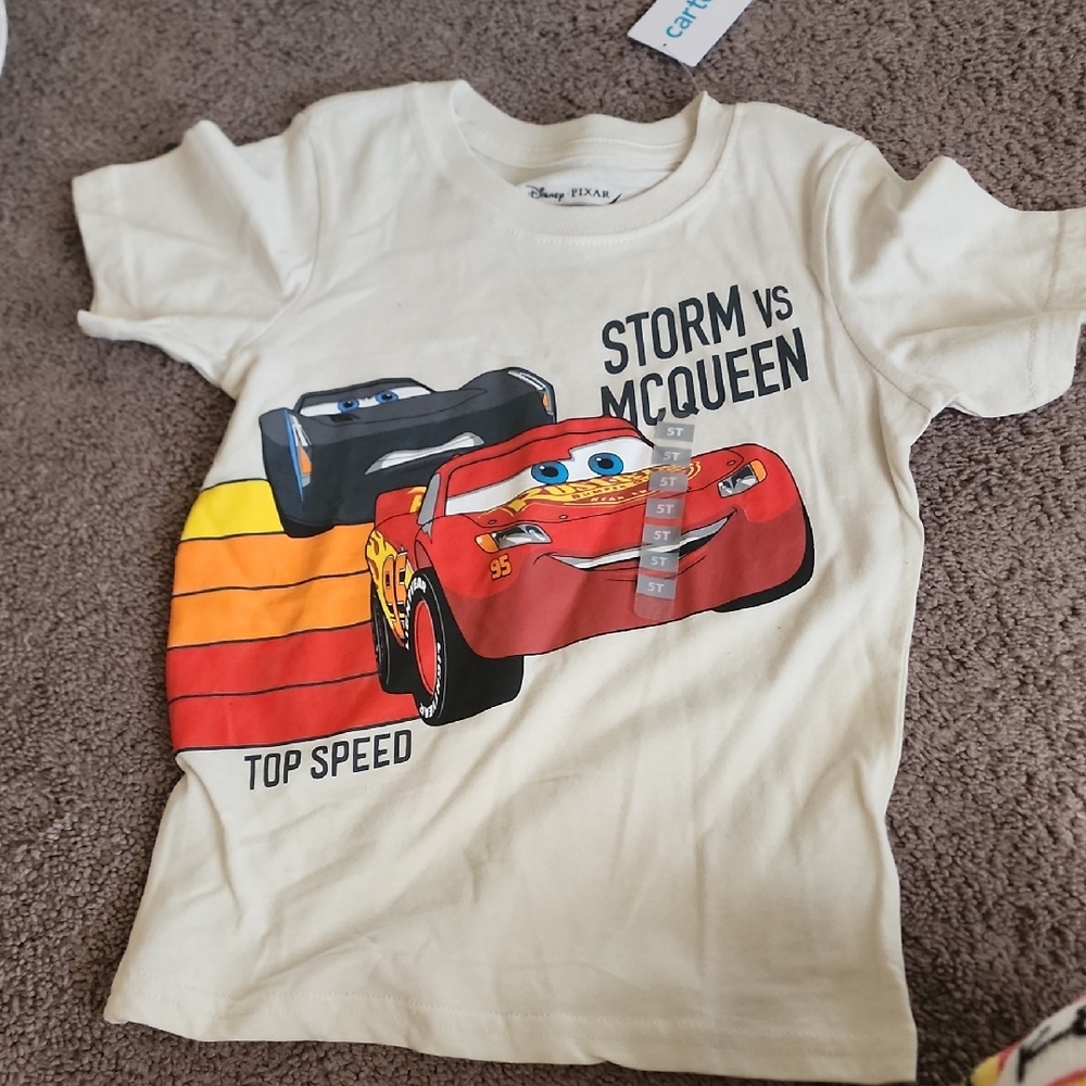 Carter's Cars T-Shirt - Red, Black, and Cream